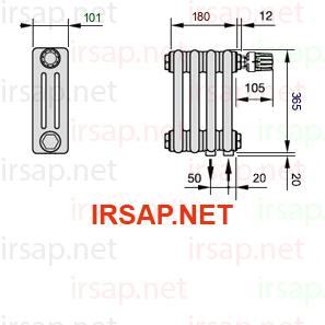 Радиатор IRSAP Tesi 30365/4 T25 CL 01